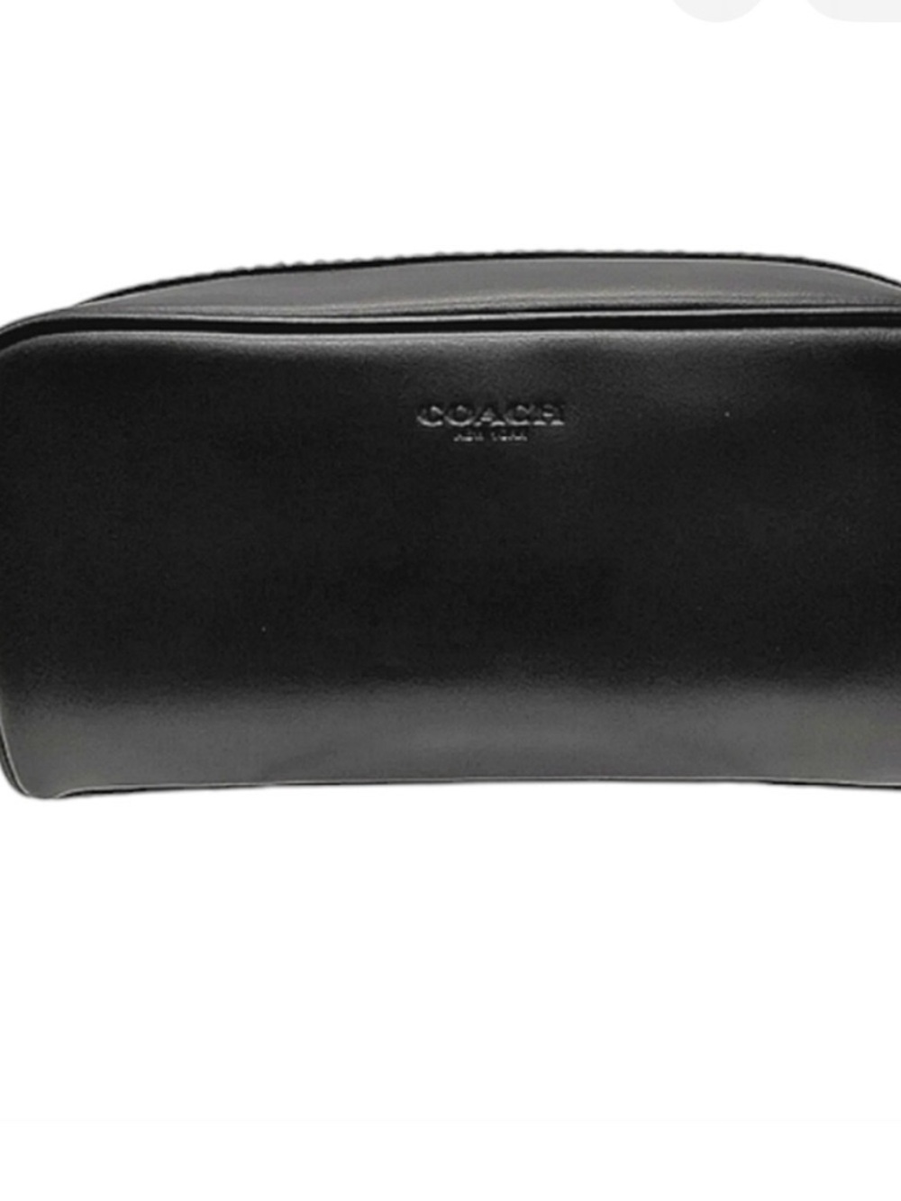Coach Smooth Black Leather Toiletry Pouch